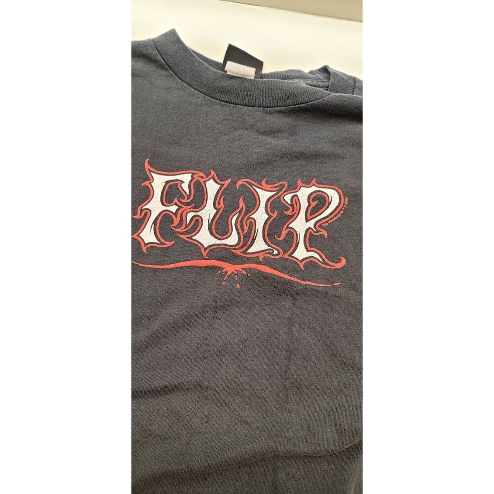 Flip Skateboards T Shirt 2003 Y2K Skater Grunge Made USA Weathered Men's M